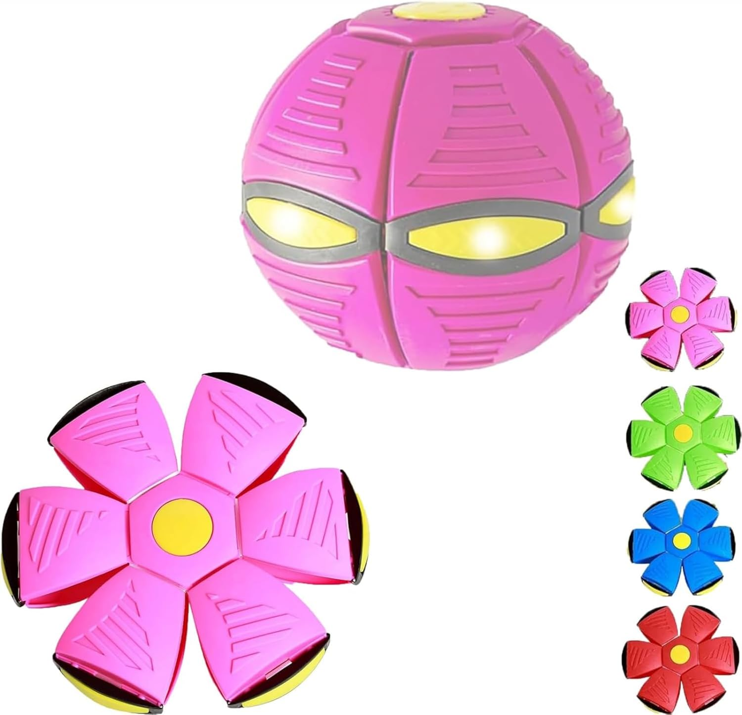 Jabron Interactive Ball for Dogs Airball,Wordly Deals Air Ball for Dogs,Doggie Disc Ball, Doggie Disk Ball, Bounce Pop Ball for Dogs, Best Gifts for Small Dogs-Red||No Light Model