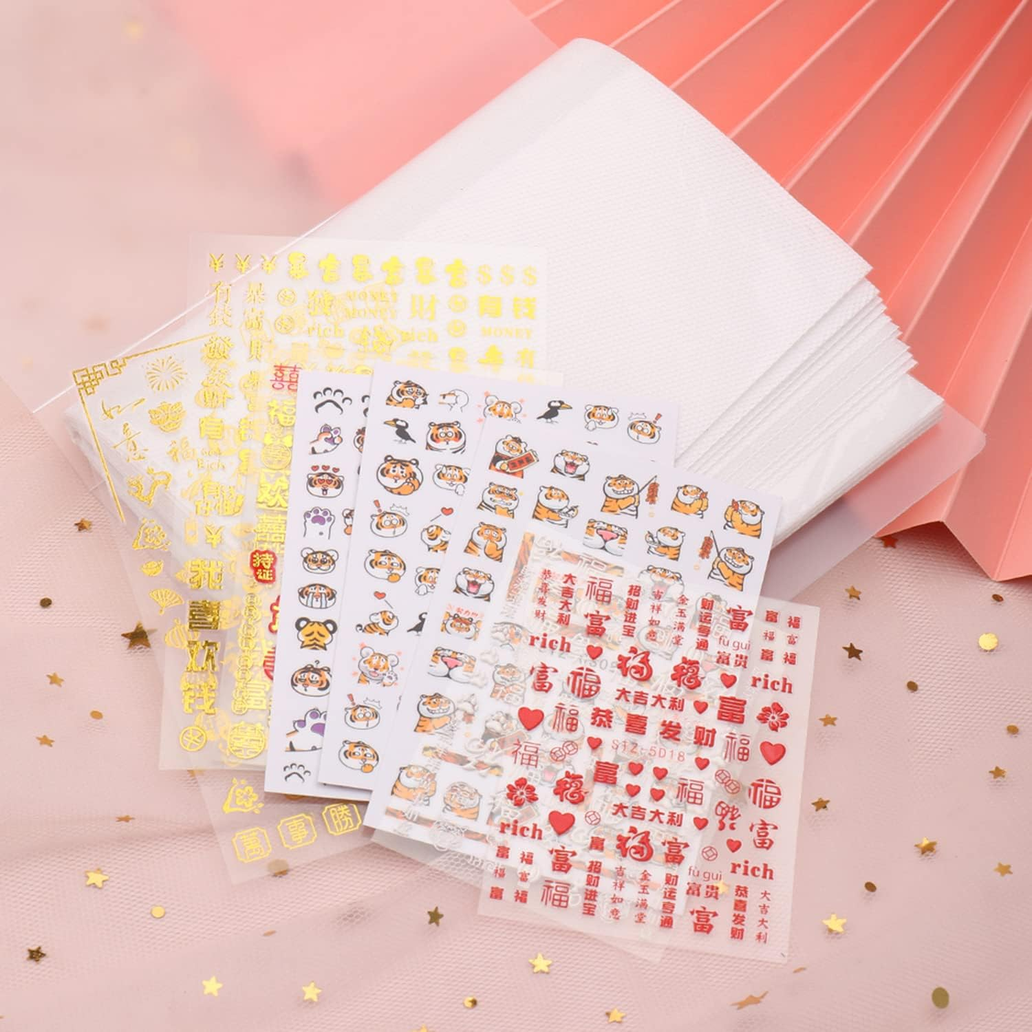 Large Nail Art Stickers Storage Collecting Album, 40 Slots Empty Storage Binder Book, Big Sticker Organizer Design for Nail Desk Tidy, Nail Decals Storage Holder Tools Supplies, Sticker Swatch Album image number 6