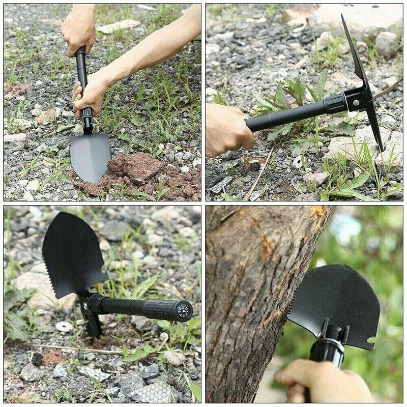 AIMALL Outdoor Survival Foldable Shovel Spade Garden Camping Hiking Camp Compass