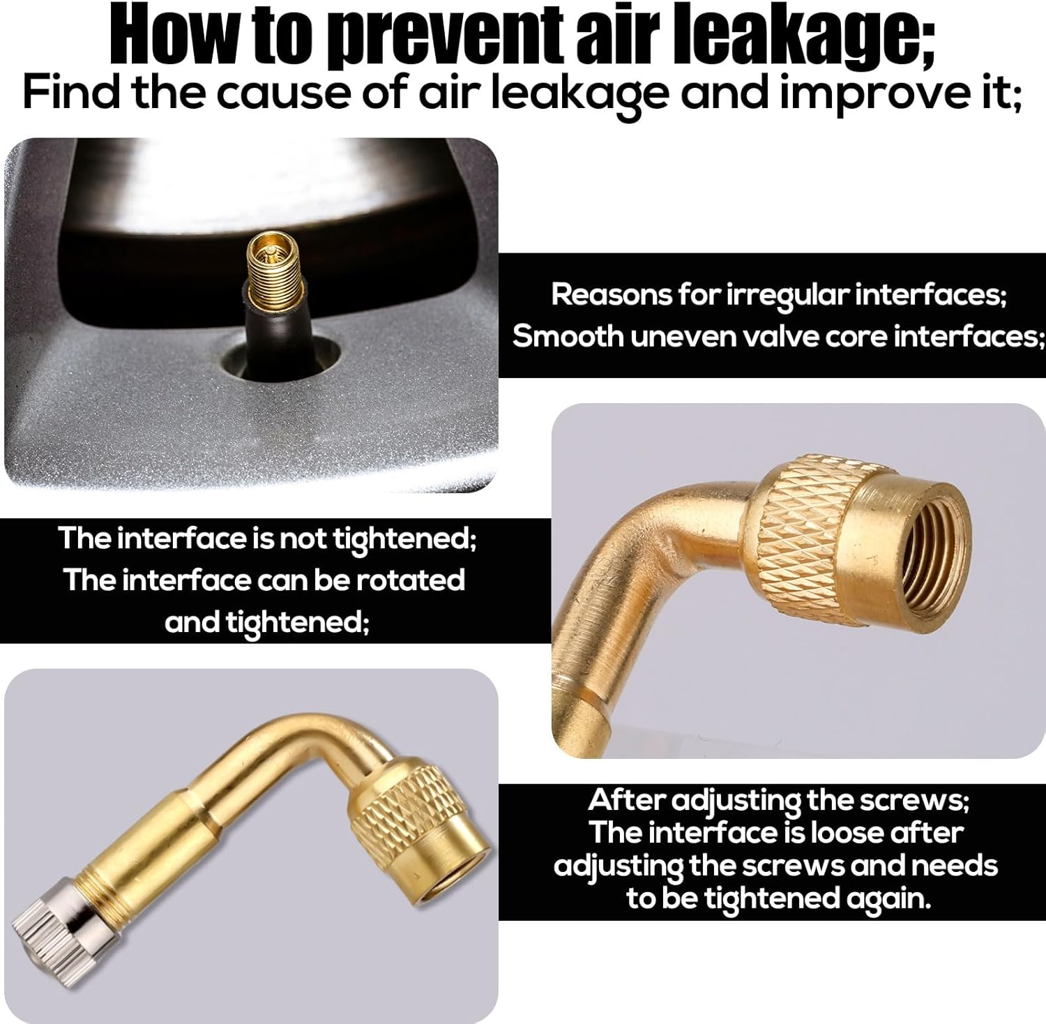 6Pcs Tire Valve Extensions, 45 90 135 Degree Valve Stem Adapter Tire Valve Extender Valve Stem Extenders Tyre Valve Extension Adaptor for Cars Bicycles Motorcycles Rvs image number 6