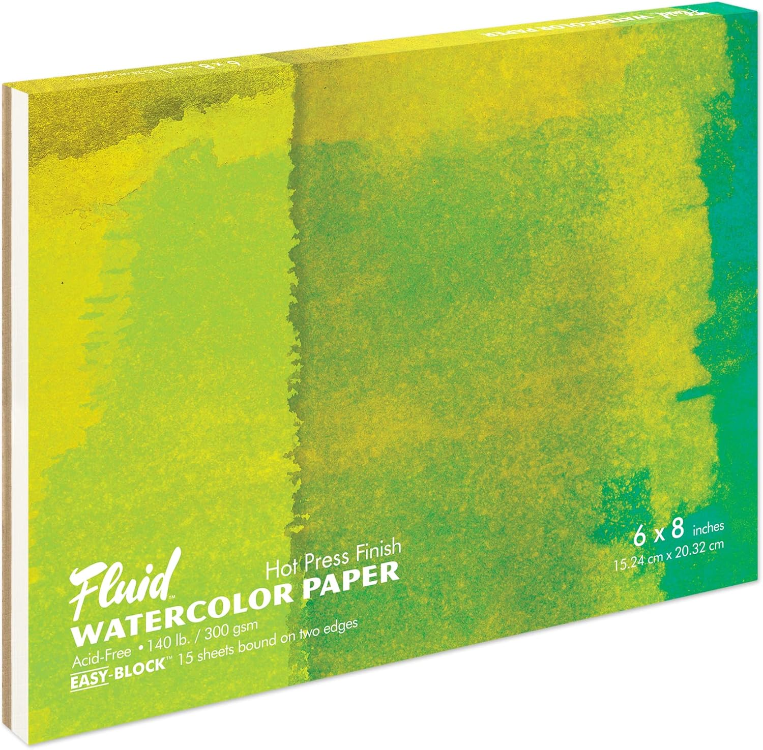 Speedball Fluid Easy HP Watercolour Block Pad, 15 Sheets 6X8 Inches, Quality and Durability for Artistic Expression, Ideal for Wet and Dry Art Techniques