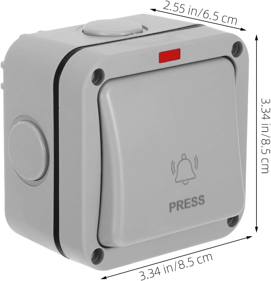 Iplusmile Garage Door Wall Button, Waterproof Push Opener Switch Doorbell, Universal Garage Door Switch Momentary Button for Home Outdoor, Grey image number 6