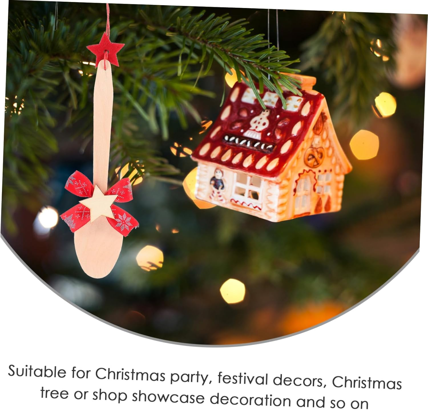 10Pcs Spoon Ornaments for Christmas Cute Hanging Decor for Holiday Parties Festive Tree Ornaments Lightweight Xmas Decorations for Home And image number 2