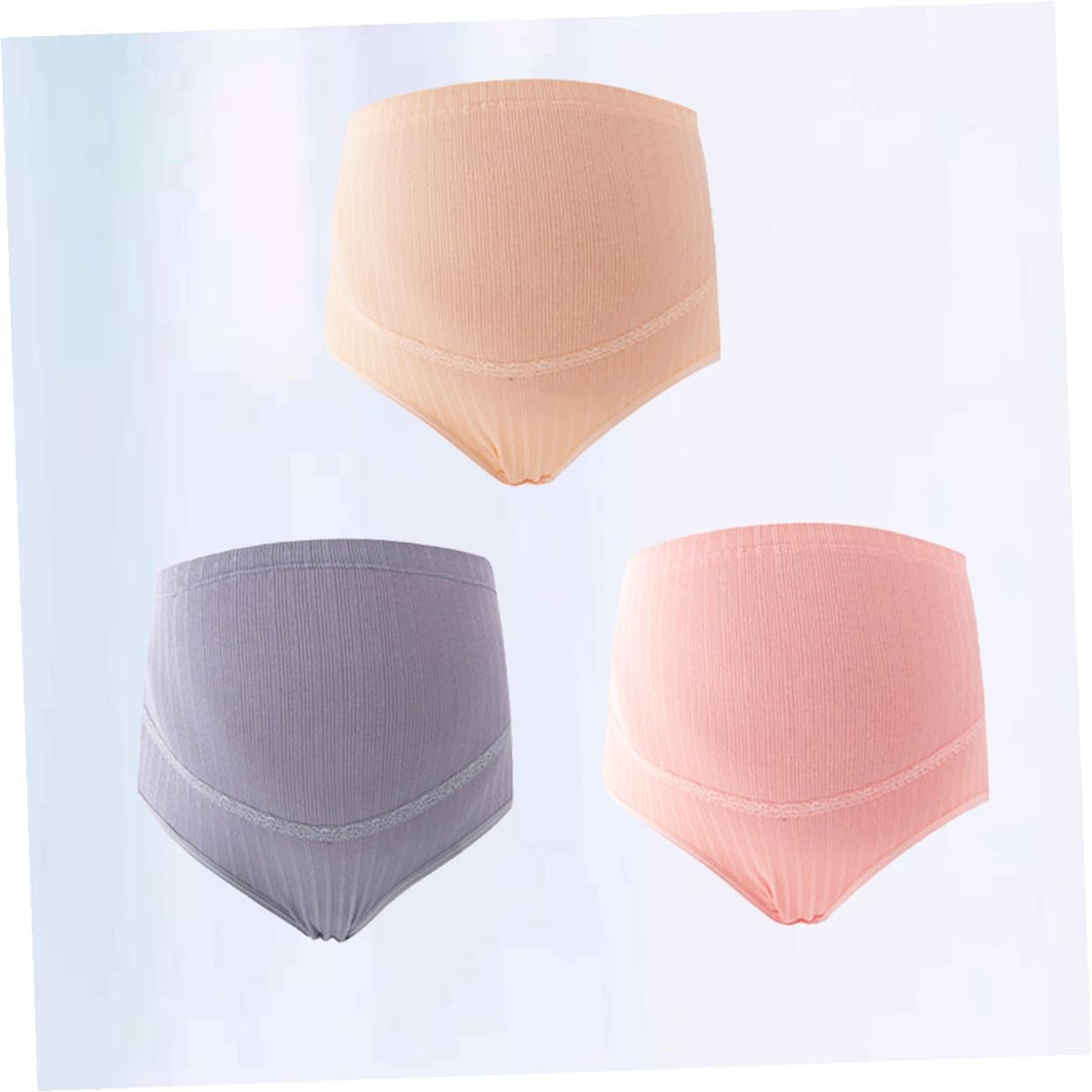 3Pcs High Waist Cotton Maternity Underwear Adjustable Splice Stomach Lift Panties Soft Breathable Support for Pregnant Women Random Colors Random Color image number 5