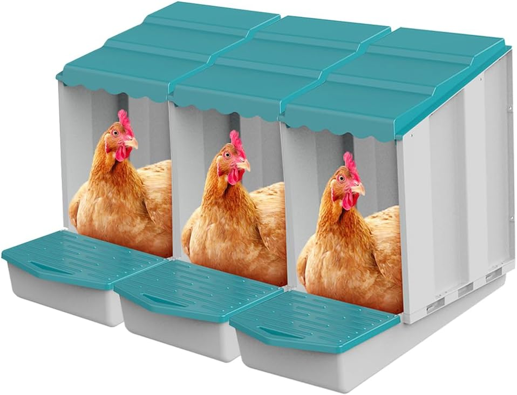 PORIYA 3 Hole Chicken Nesting Box Roll Away Chook Hen Laying Boxes Modular Nest House image number 3