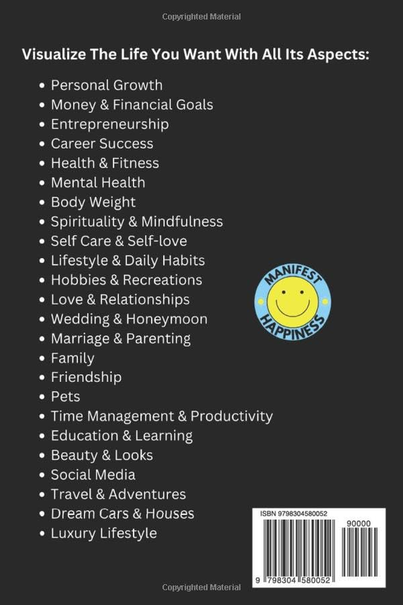 Vision Board Reflection and Self Discovery Questions Book: over 300 Questions to Visualize Every Aspect of Your Dream Life, Such As: Love, Money, ... More. Perfect for Creating Your Vision Board.