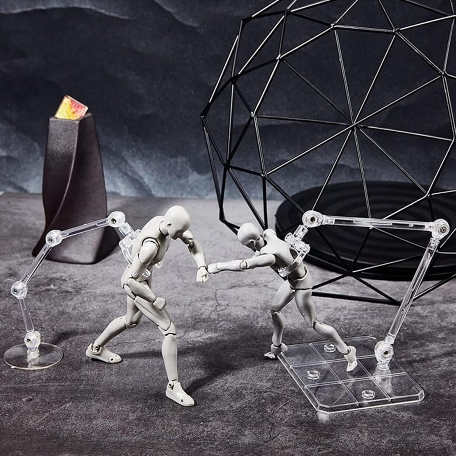 TSY TOOL 2 Pcs of HG144 Action Figure Stand, Display Holder Base, Doll Model Support Stand Compatible with 6" HG RG SD SHF Gundam 1/44 Toy Clear image number 2