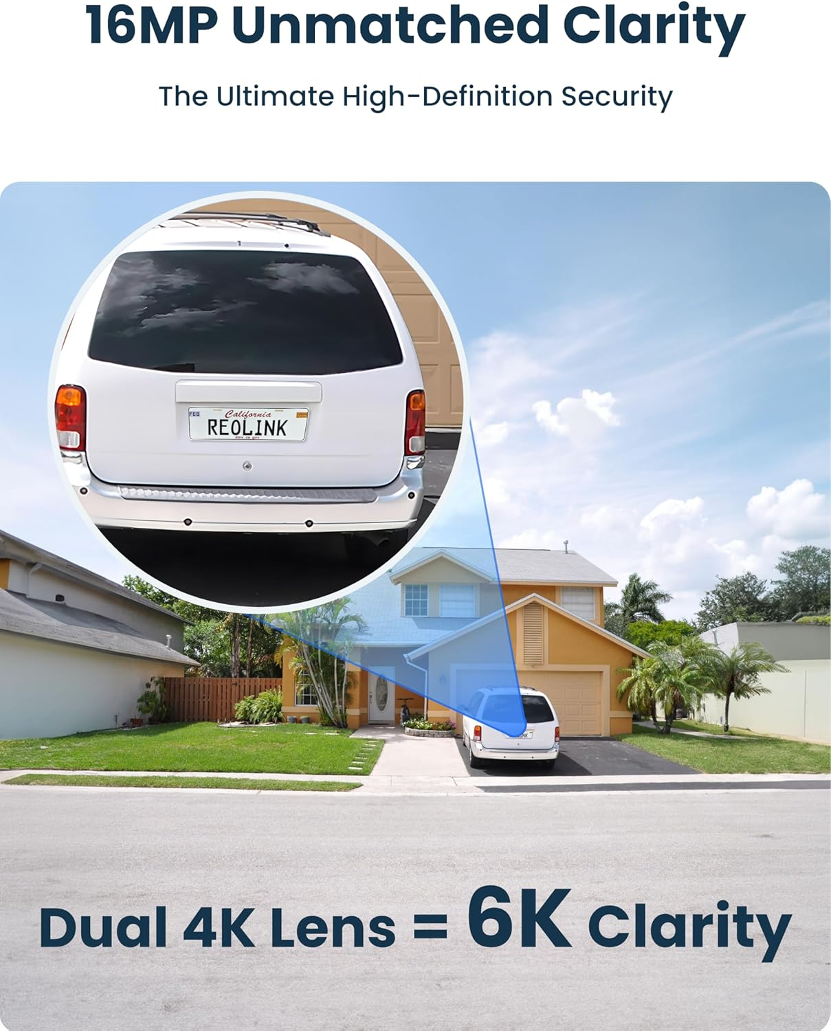 Reolink 16MP Outdoor Wifi Surveillance Camera with Dual Lens, 180&deg; Panoramic View, Trajectory, Smart Detection, Wi-Fi 6 2.4/5Ghz, Night Vision Spotlight, 24/7 Recording, Duo 3 Wifi image number 3