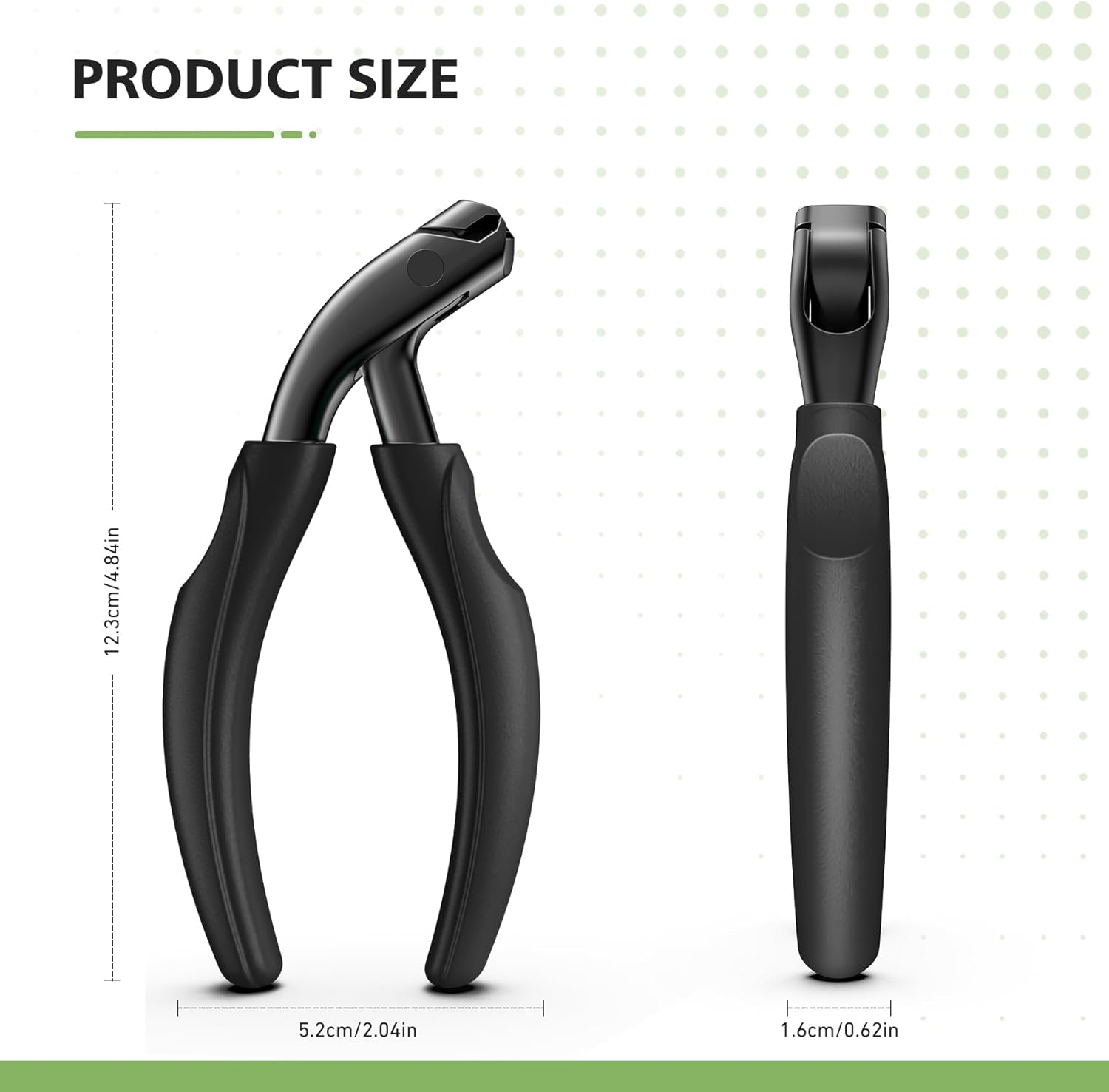 BALUCA Curved Head Toenail Clippers for Seniors for Thick Toenails, Long Handle Toe Nail Clippers with Catcher, German Stainless Steel Angled Nail Clippers with Silicone-Grip - Black image number 3