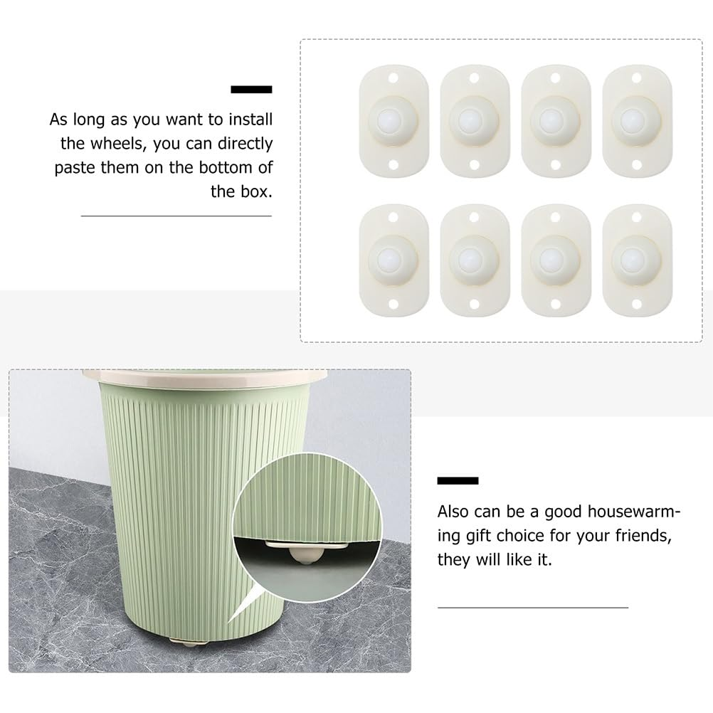 TOPPERFUN 12Pcs Self Adhesive Casters, 360&deg;Swivel Mini Appliance Roller, Smooth Swivel Universal Wheel, Trash Can Sticky Pulley Silent Small Swivel Wheel for Kitchen Appliance Transfer image number 1