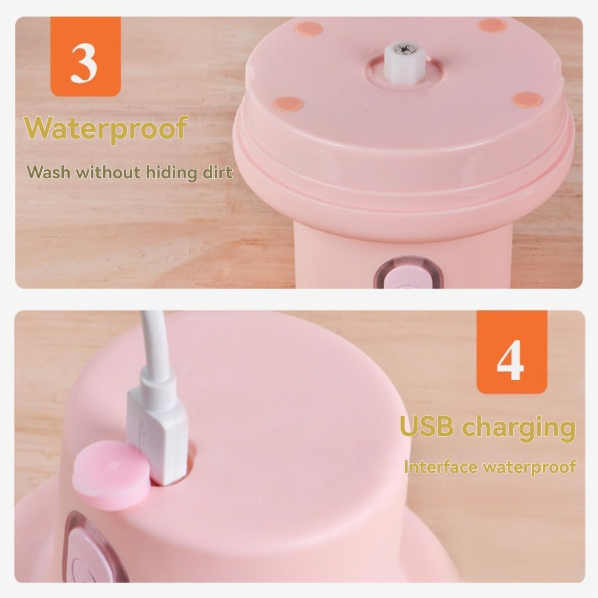 Sky Picnic Wireless Food Chopper, Skypicnic Wireless Food Chopper Garlic Mincer, Electric Minced Garlic in Jar, Portable Rechargeable Kitchen Gadget with Stainless Steel Blades (250ML) image number 5