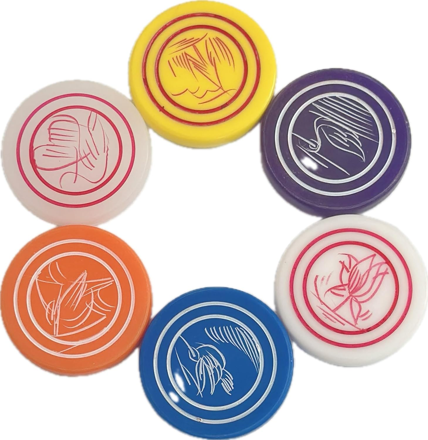 Sona Acrylic 8Mm Carrom Striker for Smooth Carrom Board Games & Tournaments (Pack of 6)