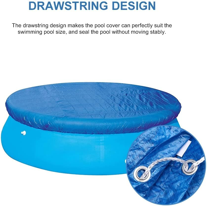 210Cm / 6.89FT round Pool Cover, Foldable Drawstring Design Solar Cover Heat Insulation Film Frame for 183Cm / 6FT Swimming Pool image number 4