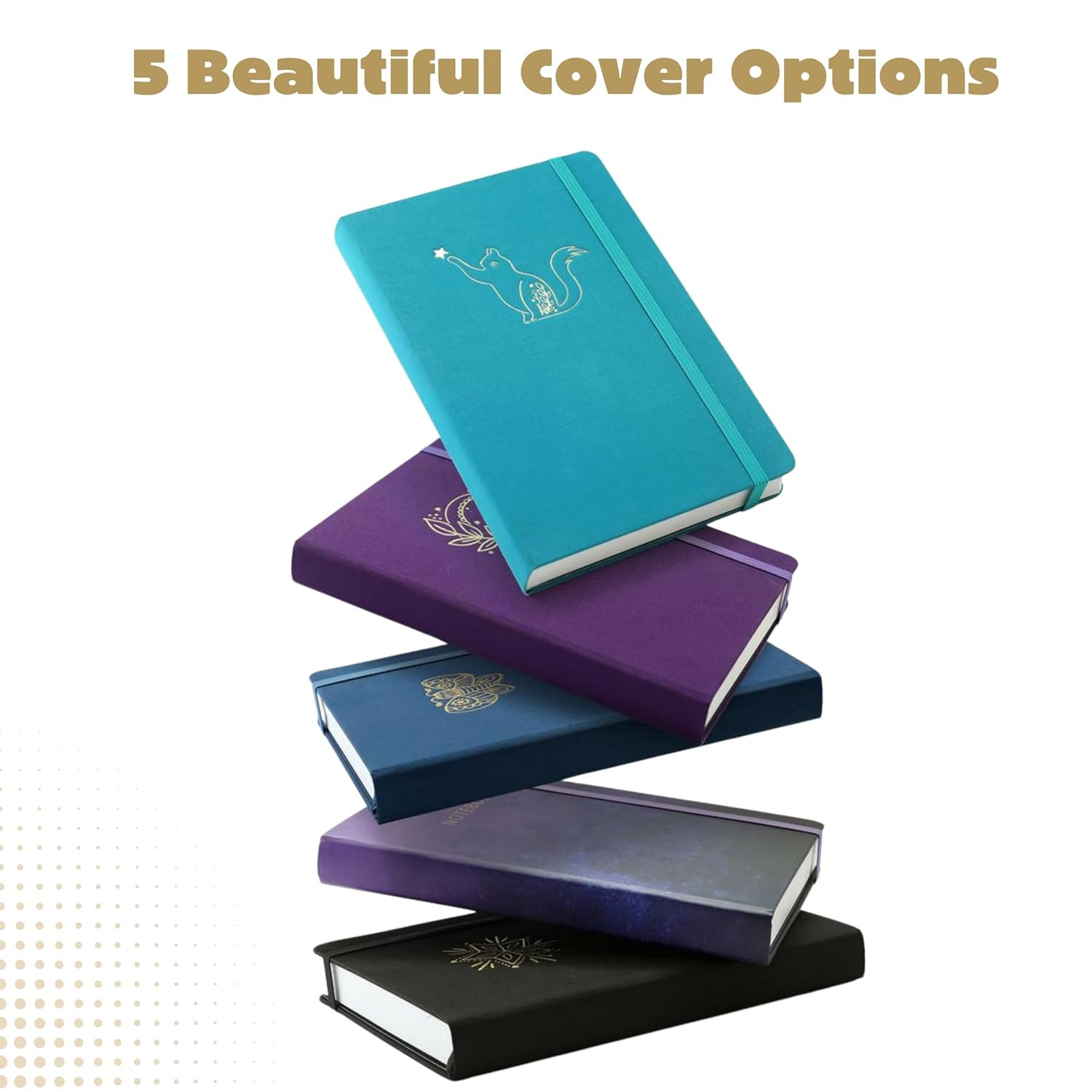 VIVID SCRIBBLES Dotted Journal &ndash; 160Gsm Bleed Proof Thick White Paper &ndash; 200 Numbered Dot Grid Pages &ndash; 5.8 X 8.3 Inch Bullet Dotted Notebook image number 1