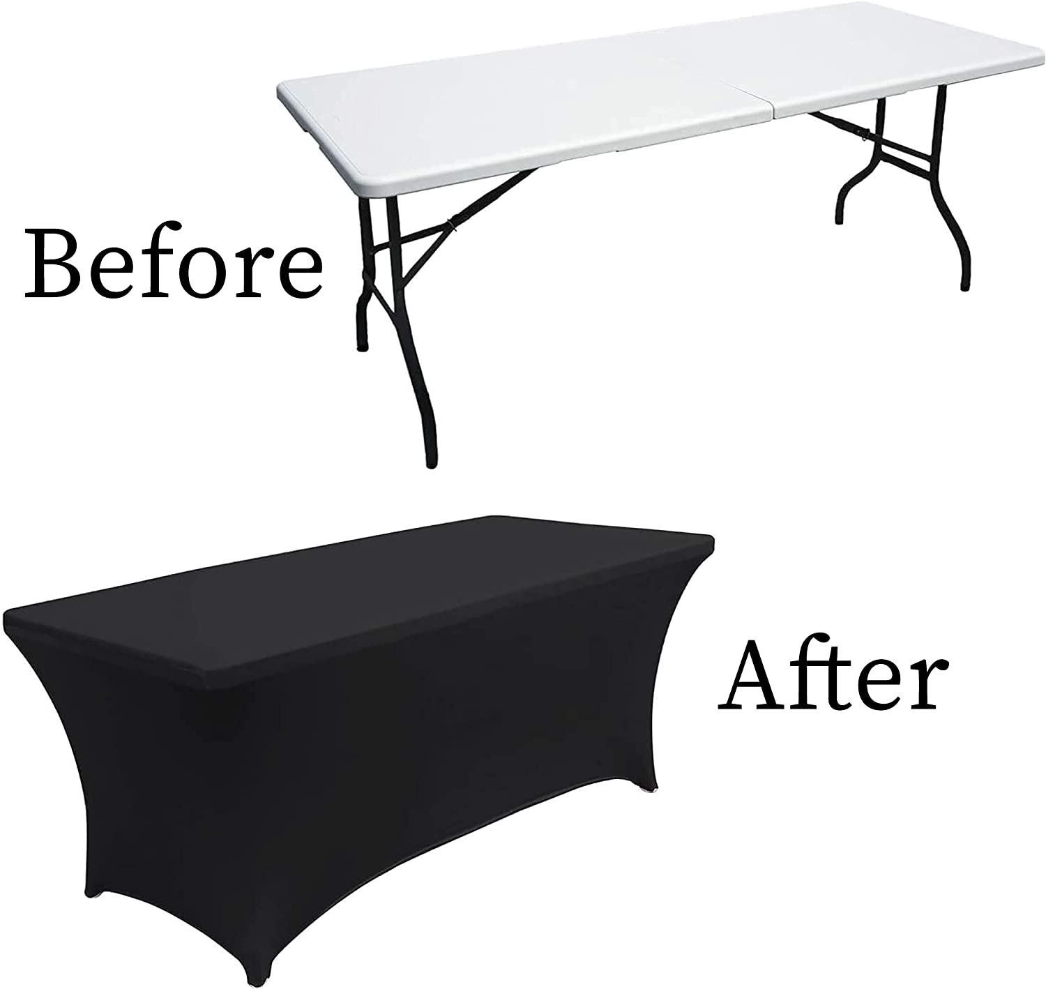 ALESWEAR 4Ft Spandex Tablecloths for Home Rectangular Table Fitted Stretch Table Cover Polyester Tablecover Lash Bed Cover Table Toppers Massage Table Cover Event Party Celebration Birthday Function image number 5