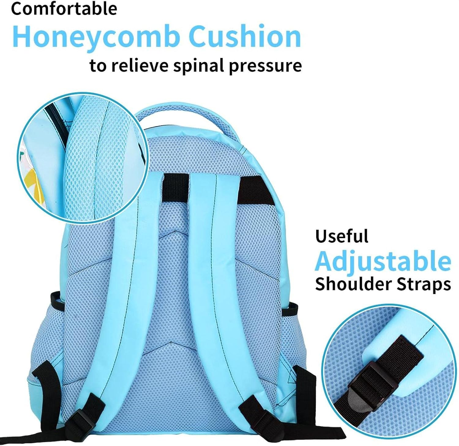 Blue Backpack Boy Bookbags Rucksack Men Travel Handbag Daypack Hello Words in Different Languages image number 2