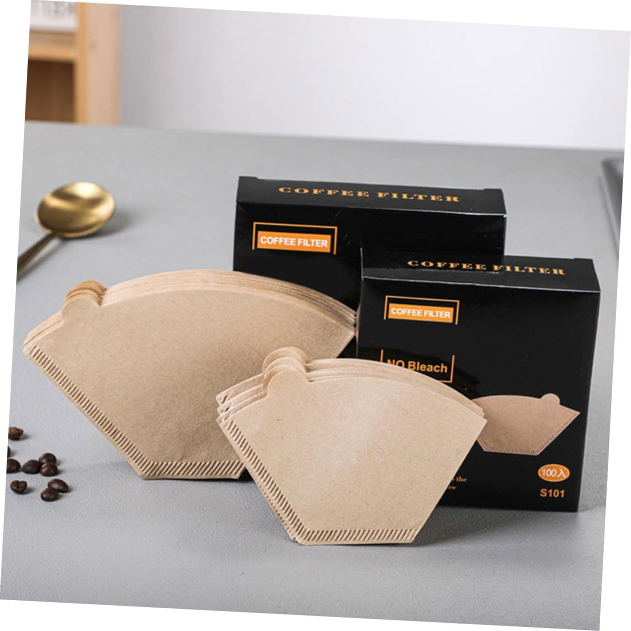 LIFKICH 100Pcs Unbleached Disposable Coffee Filter Cones Fine Filtration Paper for Espresso and Dripper Brewers Portable for Coffee Lovers and Tea Enthusiasts image number 5