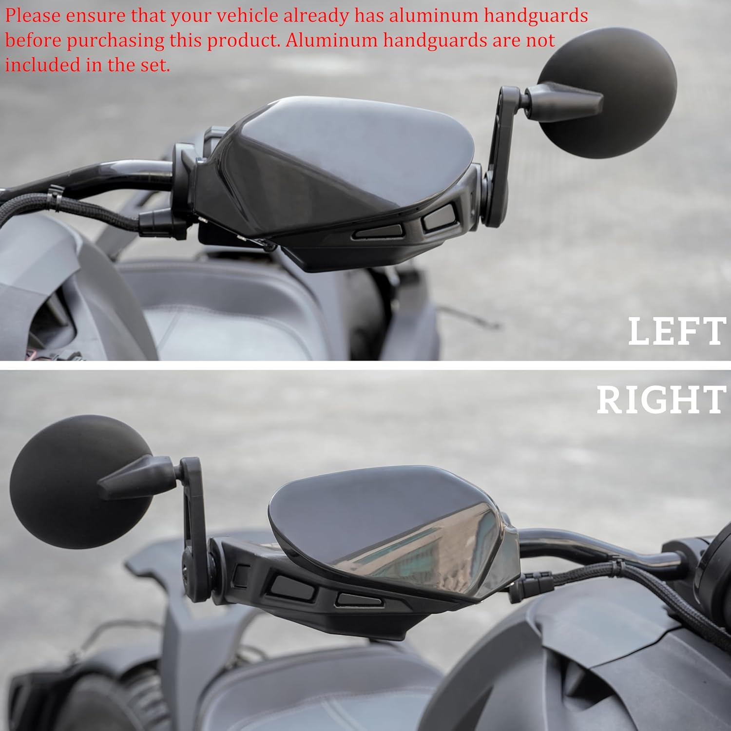 SAUTVS Black Handguards Protector Wind Deflector for Can Am Ryker, Plastic Hand Guards Air Deflector Kit for Can-Am Ryker 600 900 Sport Rally Edition All Models Accessories (2PCS, Replace #219400894) image number 2