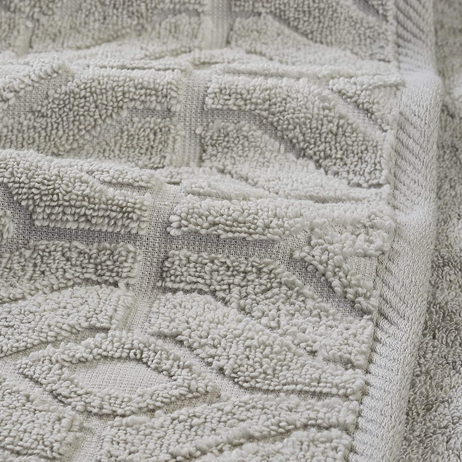 Amrapur Overseas 6-Piece Yarn Dyed Diamond Gate Jacquard Towel Set Taupe image number 4