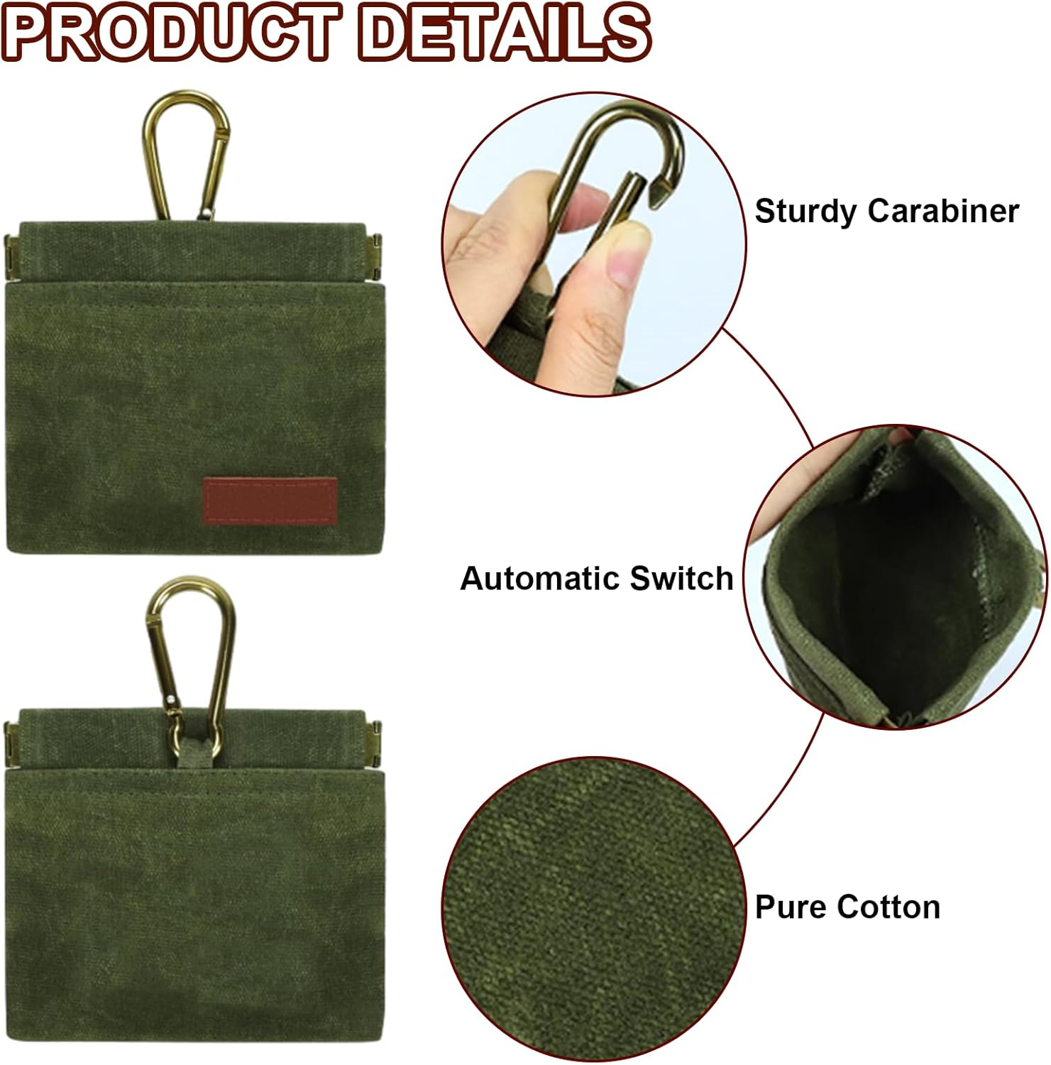 CUBETA 2 Pack Dog Treat Bags, Pocket Sized Pet Training Pouch, Hand Free Dog Walking Bag, Dog Treat Pouch with Carabiner, Auto Closing Pet Feed Reward Pocket for Puppy Travel or Outdoor Use image number 1