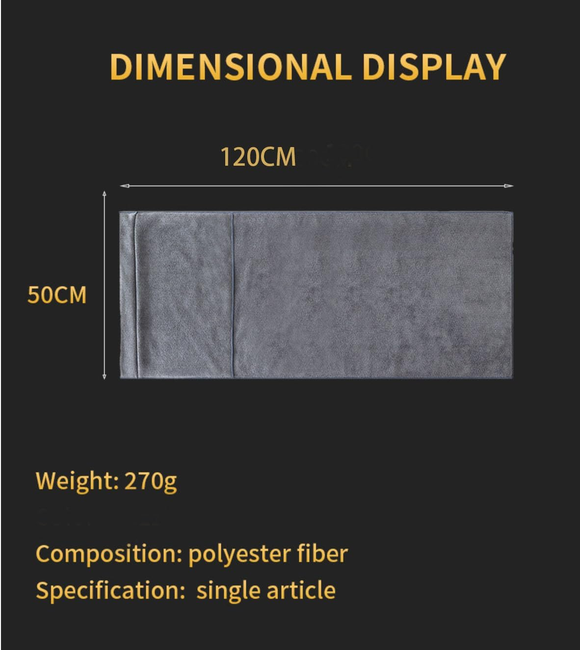 1PC Body Fitness Gym Towel,50 * 120CM Fast Drying Towel Zipper with Phone Pocket, Fast Drying Towel Zipper, Yoga Mat Cover, Bench Cover Grey image number 6