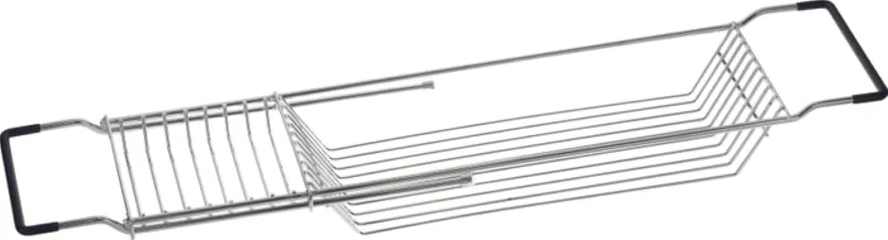 Supertex Metal Plated Hanging over Hook Caddy Bath Tub Rack, Chrome