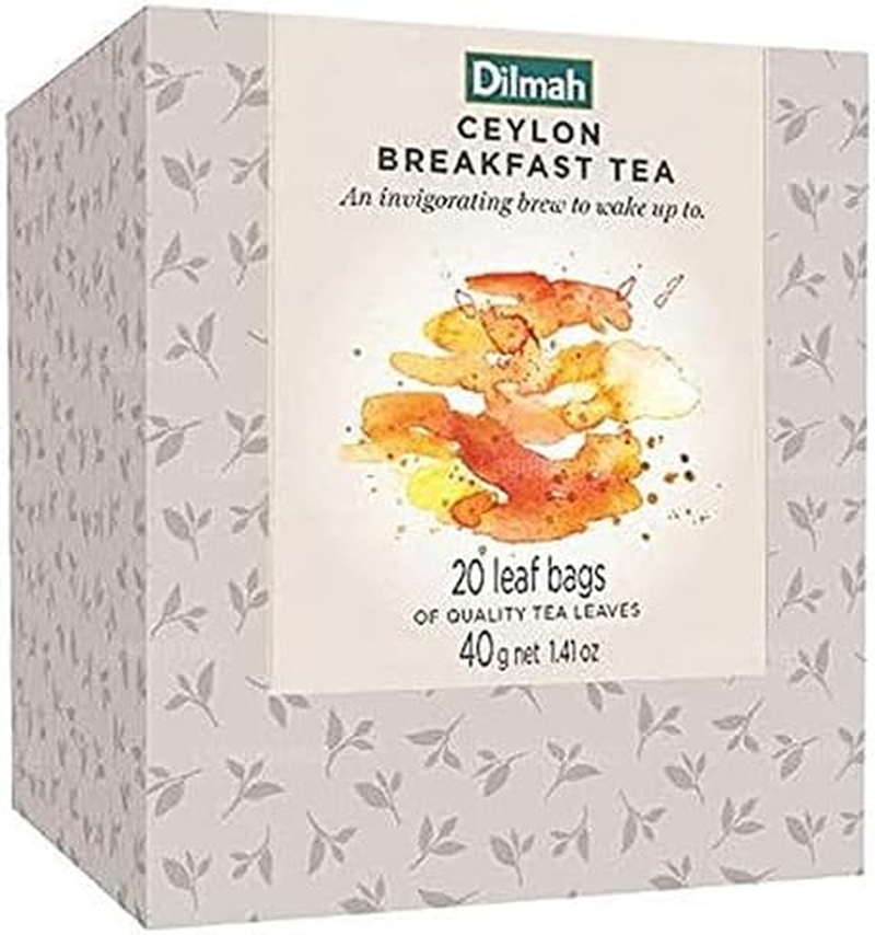 Dilmah Vivid Ceylon Breakfast Tea Teabags Refill Box, 40 Grams