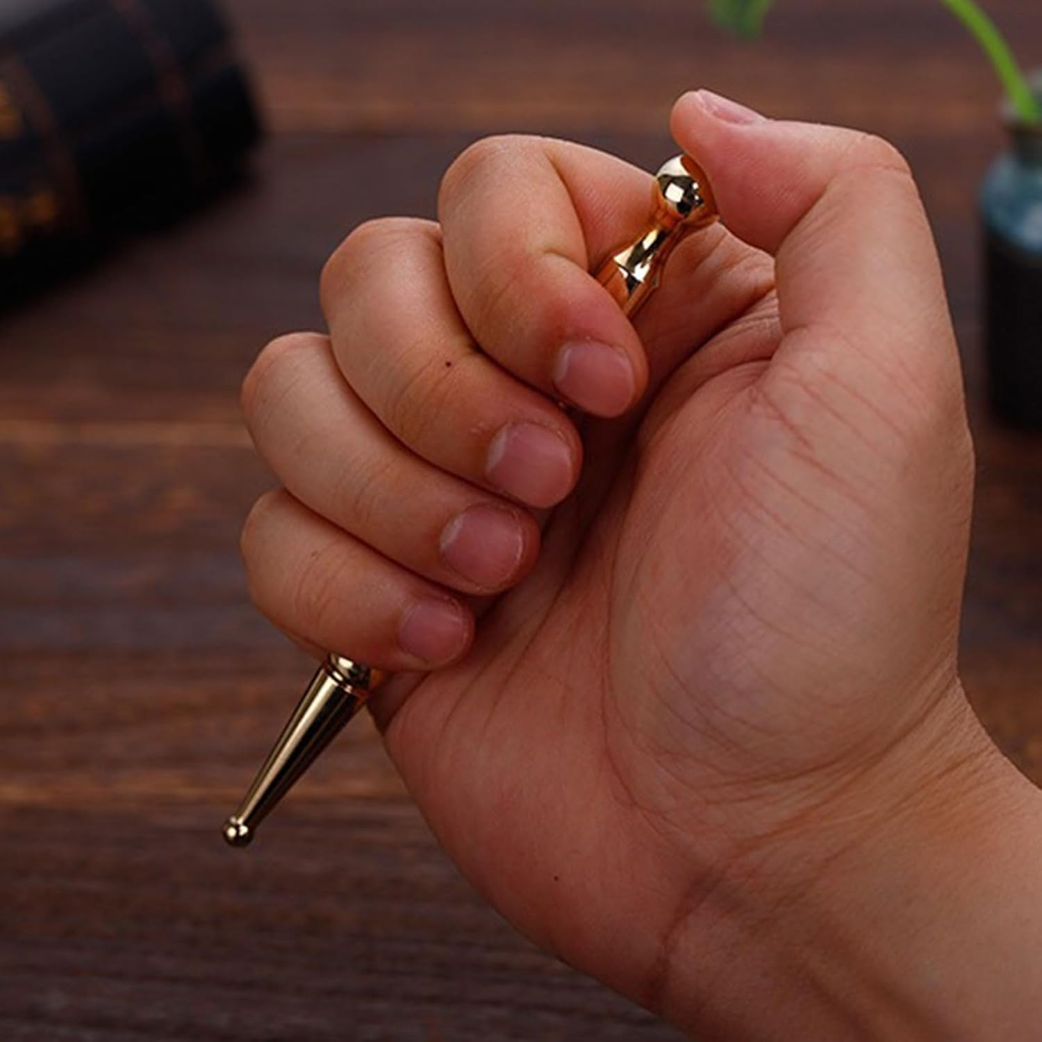 Manual Acupuncture Massage Pen Stainless Steel Facial Reflexology Acupuncture Pen Deep Tissue Massager Trigger Point Massage Tool for Relaxing