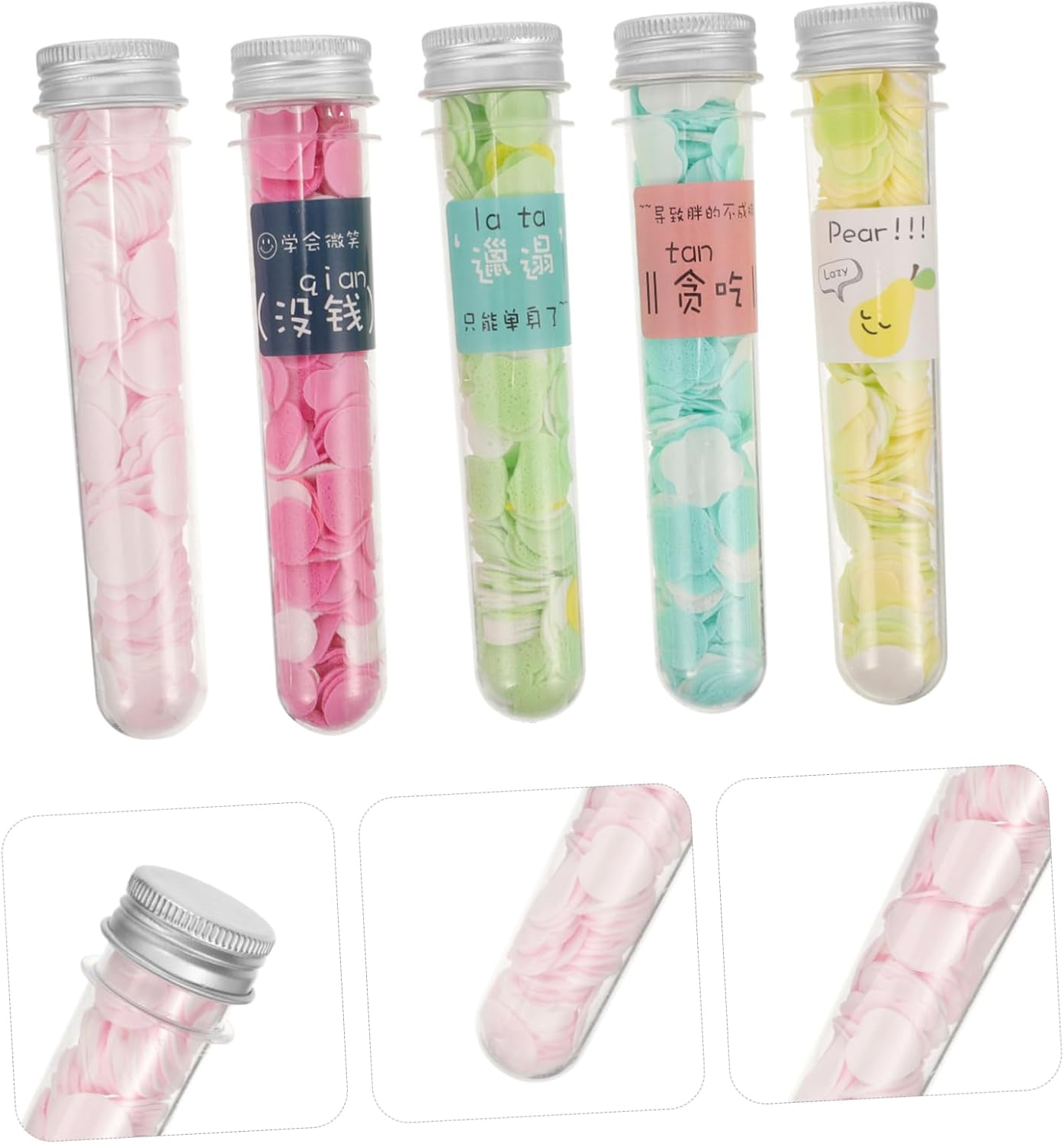 Kisangel 5Pcs Portable Scented Soap Petals Foaming Soap Flakes for Outdoor Travel Lightweight Washable Slice for Camping Hiking and Daily Use image number 6