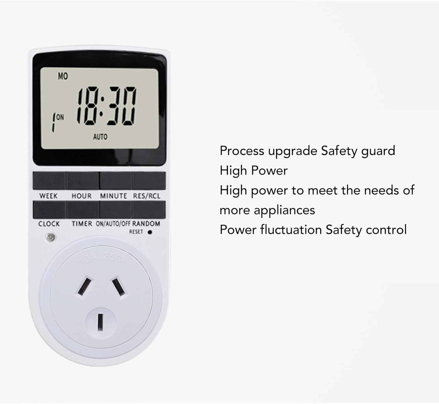 24 Hour Digital Timer Outlet, 7 Day Programmable Timer Indoor, On/Off Programs Electrical Plug Timer, Timed Power Switch for Aquarium, Grow Light, Fan, Pets, Home, Kitchen (AU image number 4