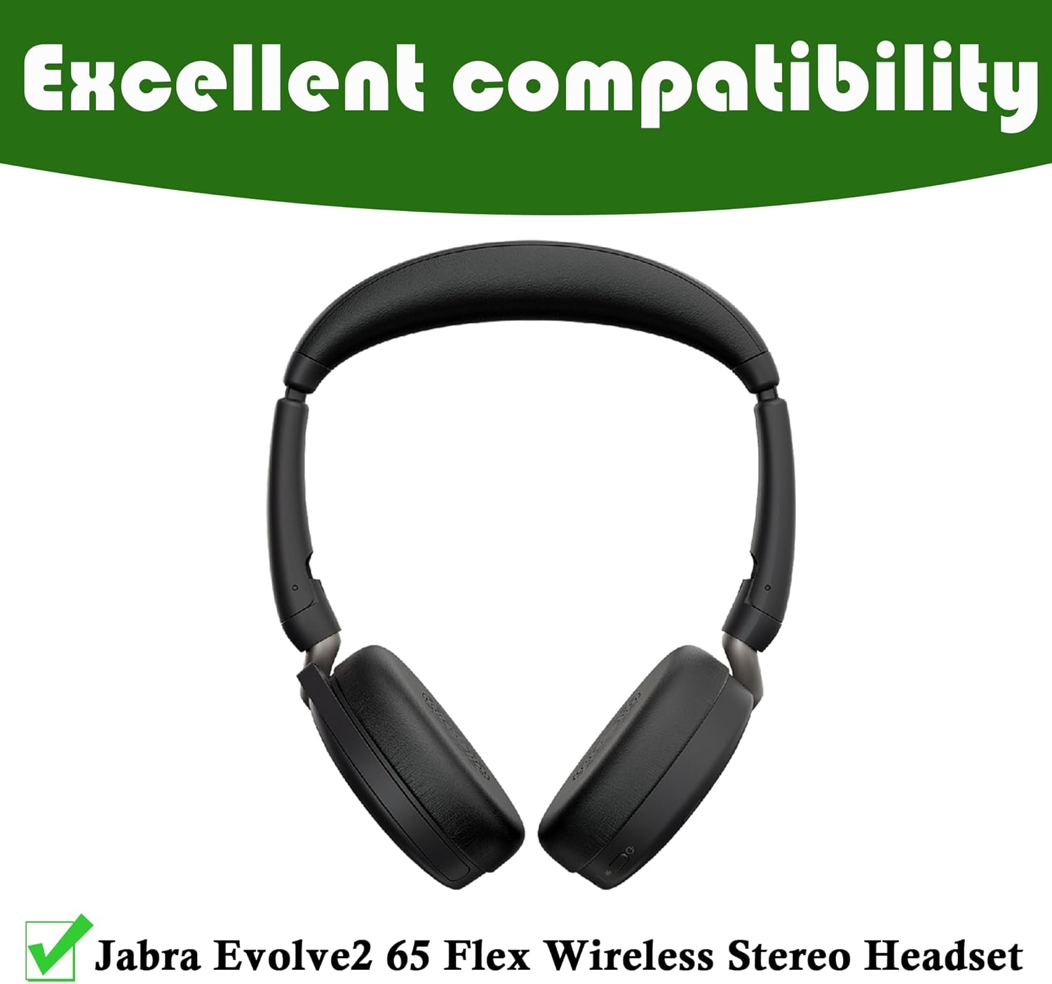 Gobelieve Professional Replacement Ear Pads Compatible with Jabra Evolve2 65 Flex Wireless Stereo Headset Soft Leather Ear Pads image number 4