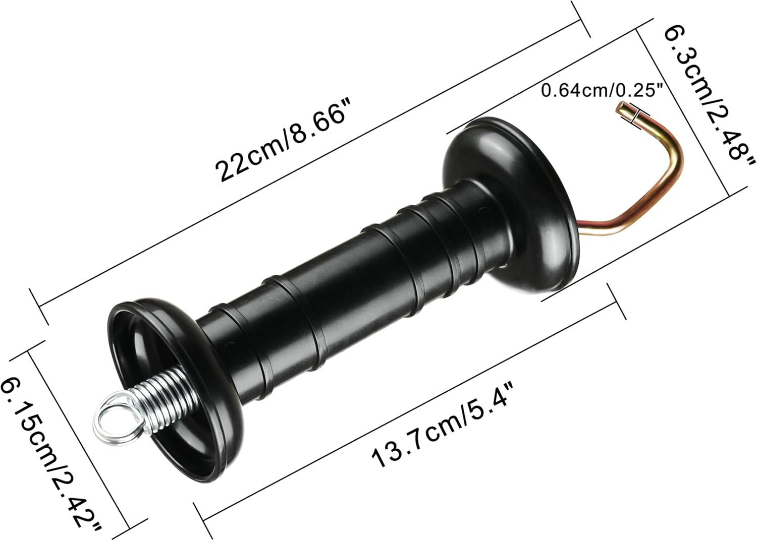 5PCS Plastic Electric Fence Gate Handle with Insulators and Spring, Black image number 5