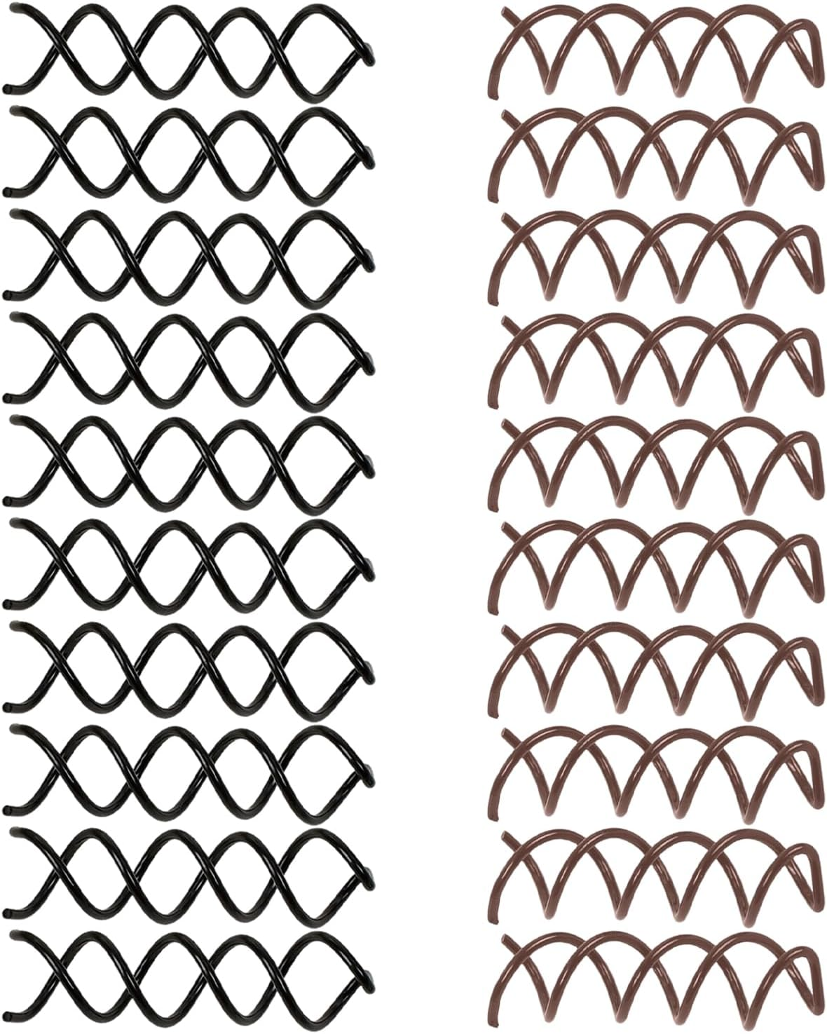 20 Spiral Hair Pins, Simple Rotary Hair Pins, Hair Fixing Tools, DIY Hairstyle Accessories (Black, Brown) image number 5