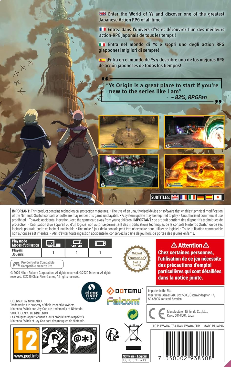 Clear River Games Ys Origin Nintendo Switch Game image number 6