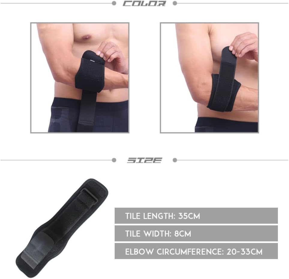 3D Air Cushion Elbow Brace for Tendonitis and Tennis Elbow Pain Relief, Golfers Fitness Forearm Brace Elbow Support Strap Counterforce Arm Band Epicondylitis Clasp with Compression Pad for Men & Women image number 6