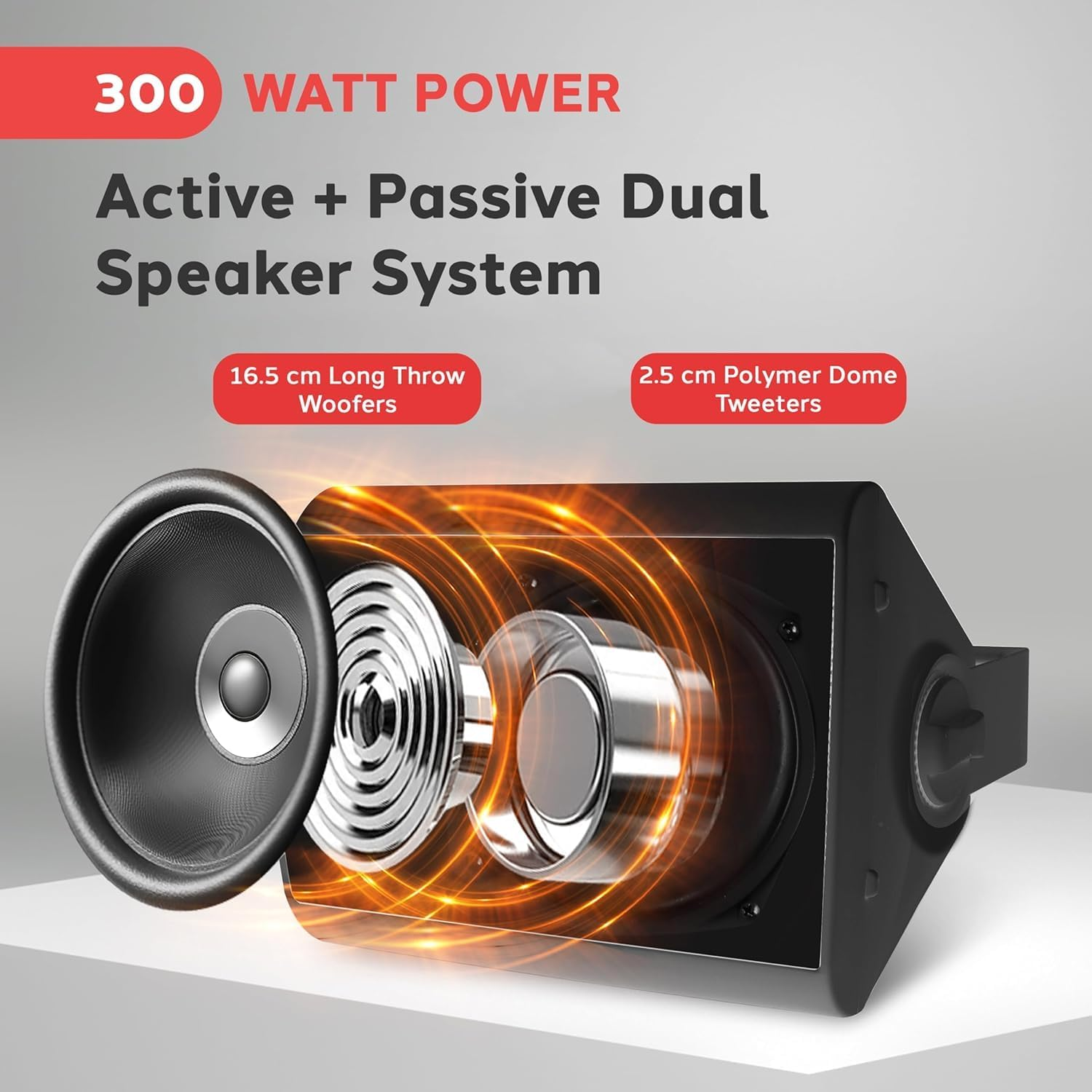 Pyle Bluetooth Speakers, Waterproof Wall-Mounted Wireless Audio System, 16.5 Cm, Built-In Digital Amplifier, Weatherproof, Heavy-Duty Sound, Compatible with Iphone, Android, Tablet & PC (Pair, Black) image number 3