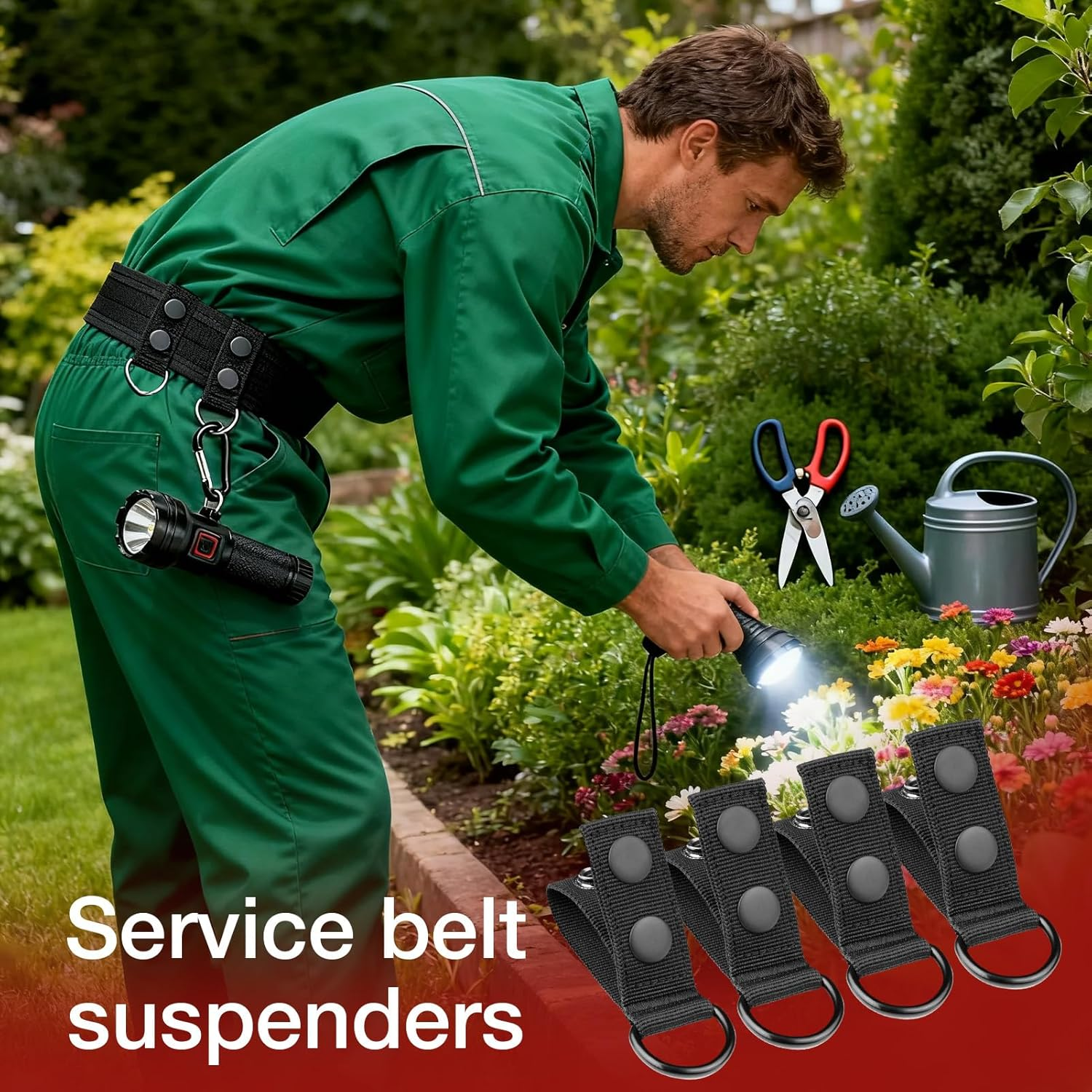 Duty Belt Keepers, 4 Pieces Belt Key Holder, Heavy Duty Strap Clips with Closure for Gear Organization, for Men Enforcement Officers Security Correctional Plumbing Mechanics Outdoor Work image number 2