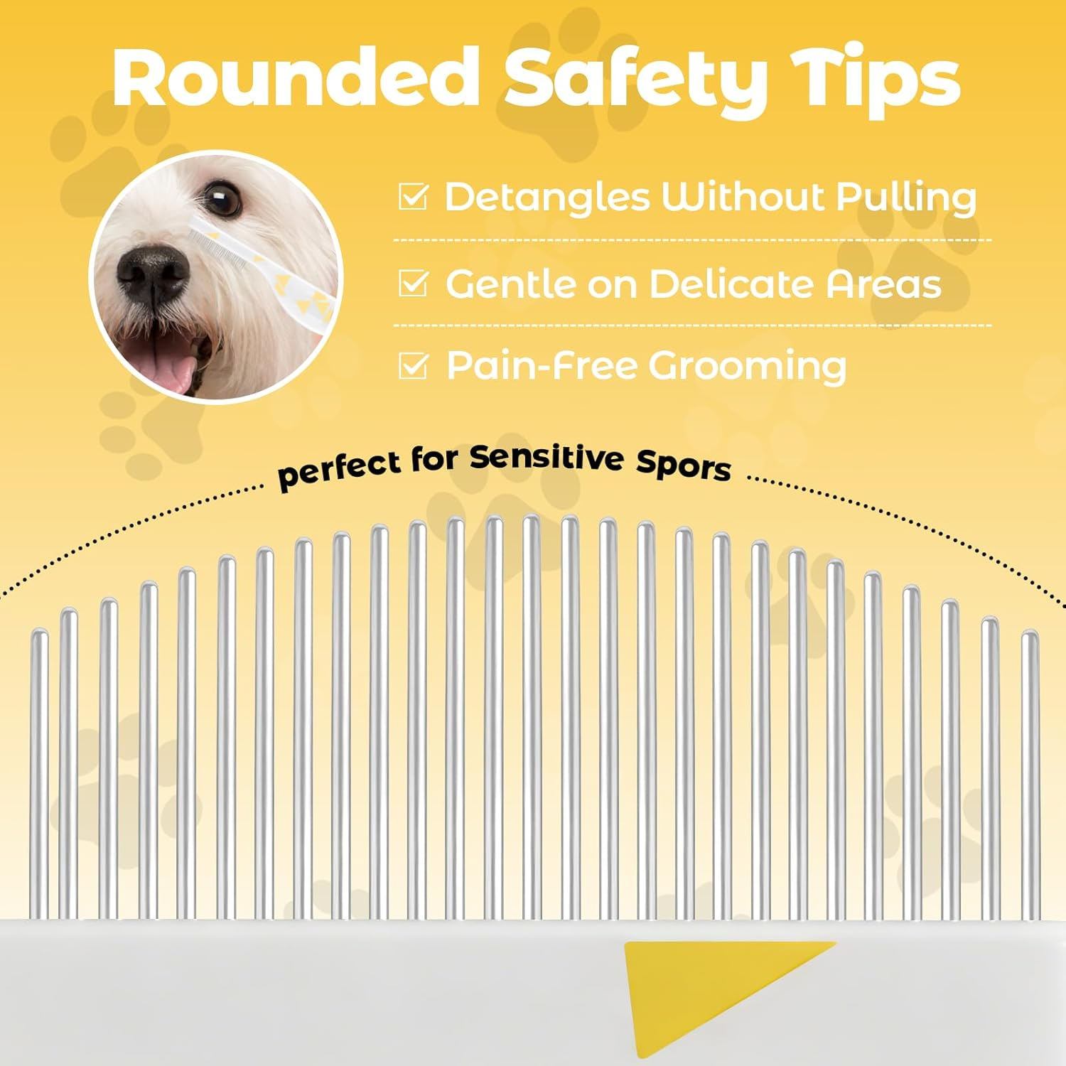 Eukyplace Facial Grooming Comb for Dogs & Cats, Stainless Steel Dog Eye Comb for Tear Stain Removal, Gentle Pet Facial Brush, Cat Brush for Dog Grooming and Dog Grooming Kit Accessory (1 Pack) image number 3