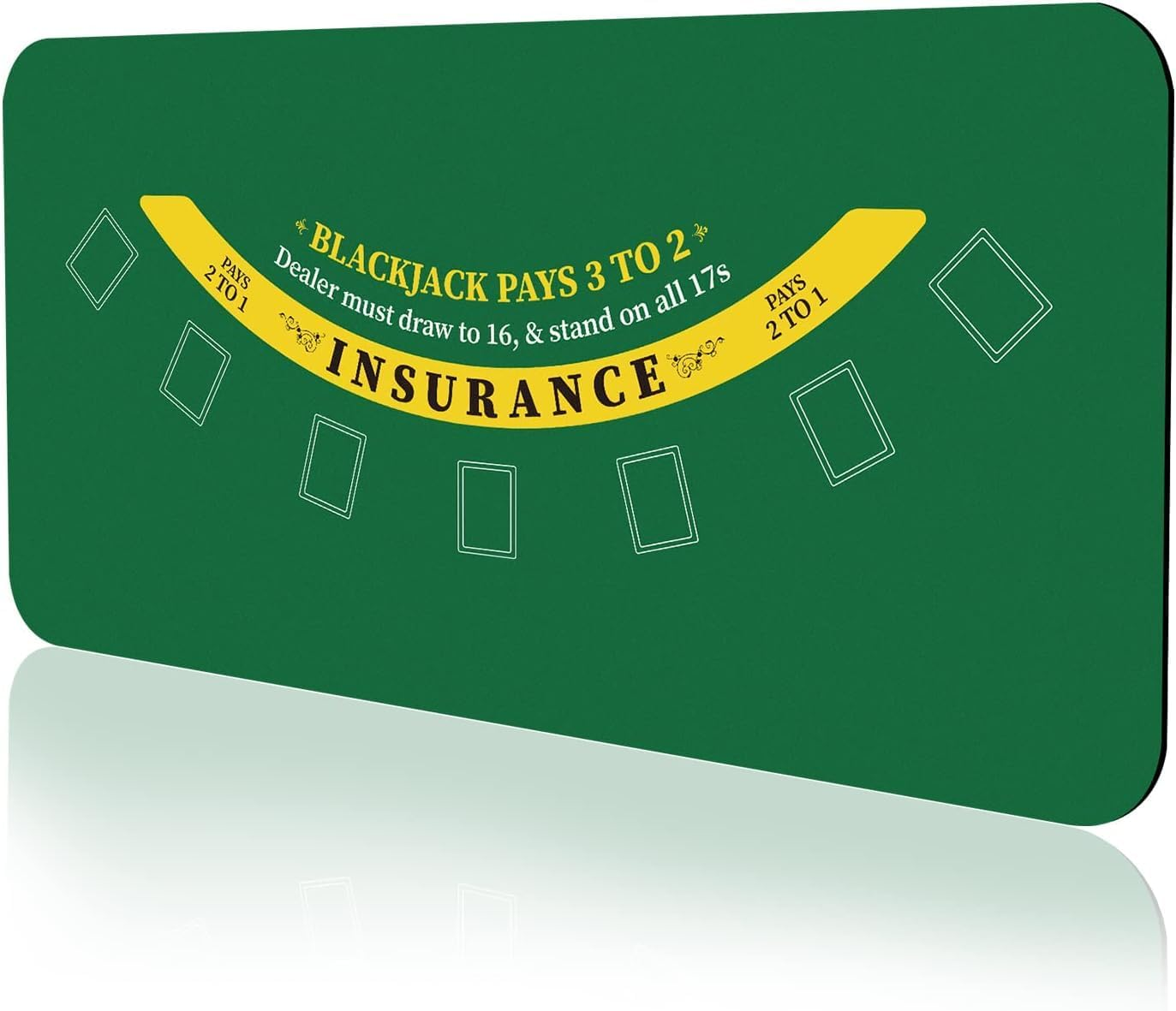 180 * 90Cm Poker Mat for Table with Carrying Bag, Professional Casino Blackjack Tabletop Layout Poker Table Mat (Blackjack A)