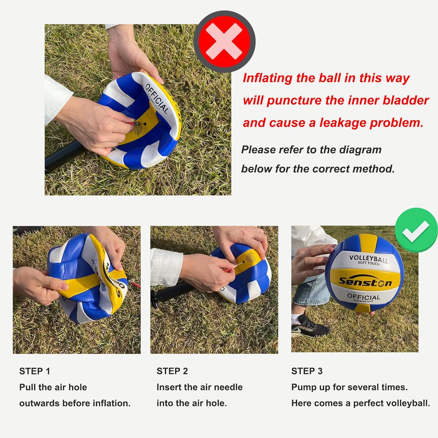 Senston Soft Volleyball - Waterproof Indoor/Outdoor for Beach Play, Game,Gym,Training Official Size 5 image number 2