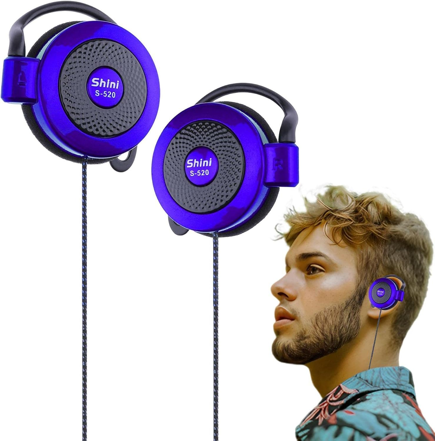 Wired Clip Earphones - Clip Type Earphones Wired, Clip on Earphones Wired | 3.5Mm Ear Hook Type Stereo Sports Earbuds, Mobile Phone Accessories Headphones Running Workout Jogging Hiking