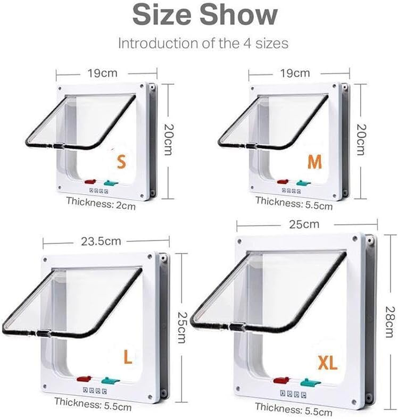 Cat Doors, Pet Door for Cats, Kitties (White, M) image number 2