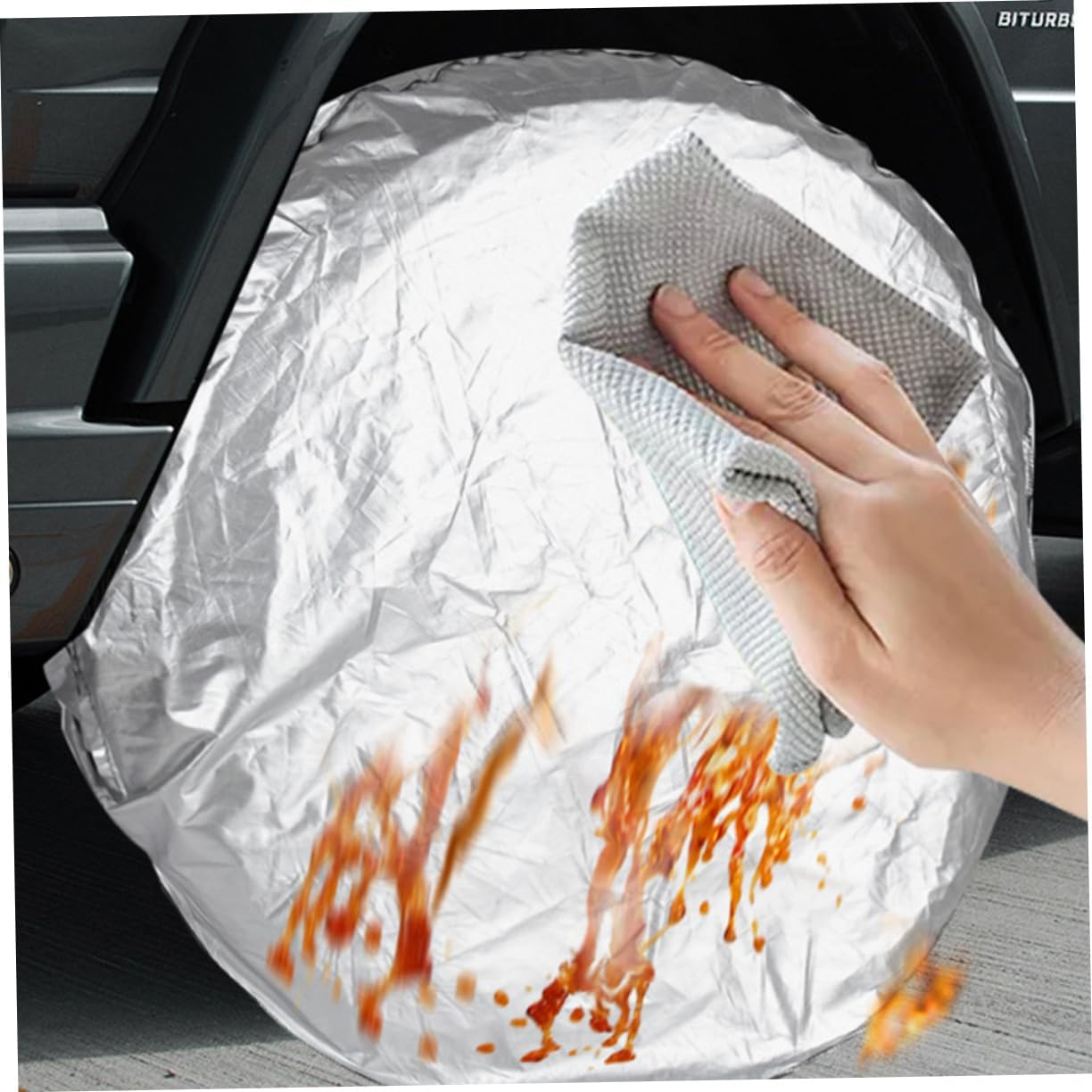 MAGICLULU 4Pcs Universal Rv Spare Tire Covers S Size 27-29In (73Cm Diameter) Waterproof Uv Protection Dustproof Trailer Wheel Covers for Travel Trailers and Campers image number 1