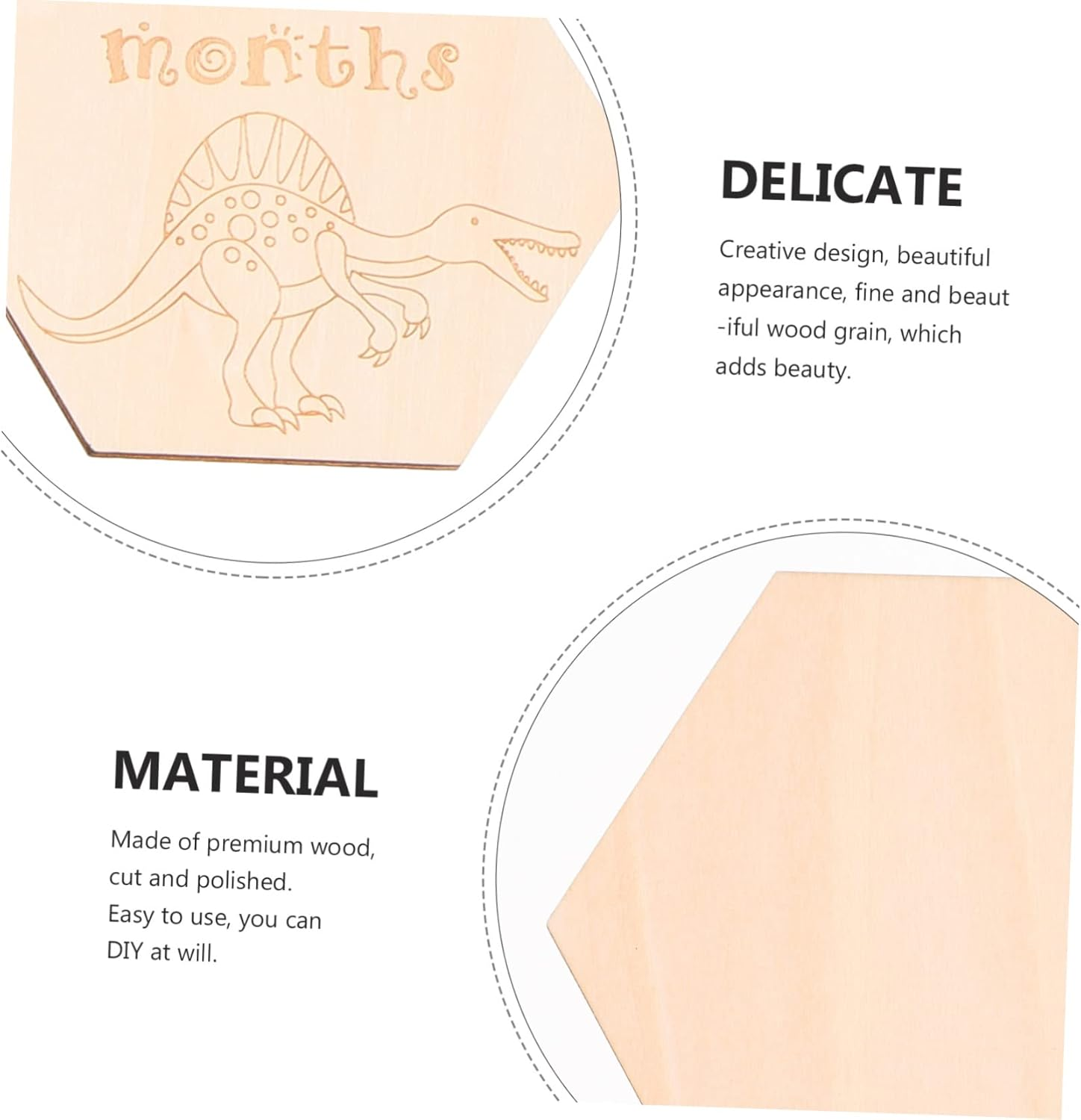 Kisangel 14Pcs Milestone Cards Growth Blocks for Photo Props Meaningful Keepsake for Newborn Monthly Growth Safe Natural Design image number 2