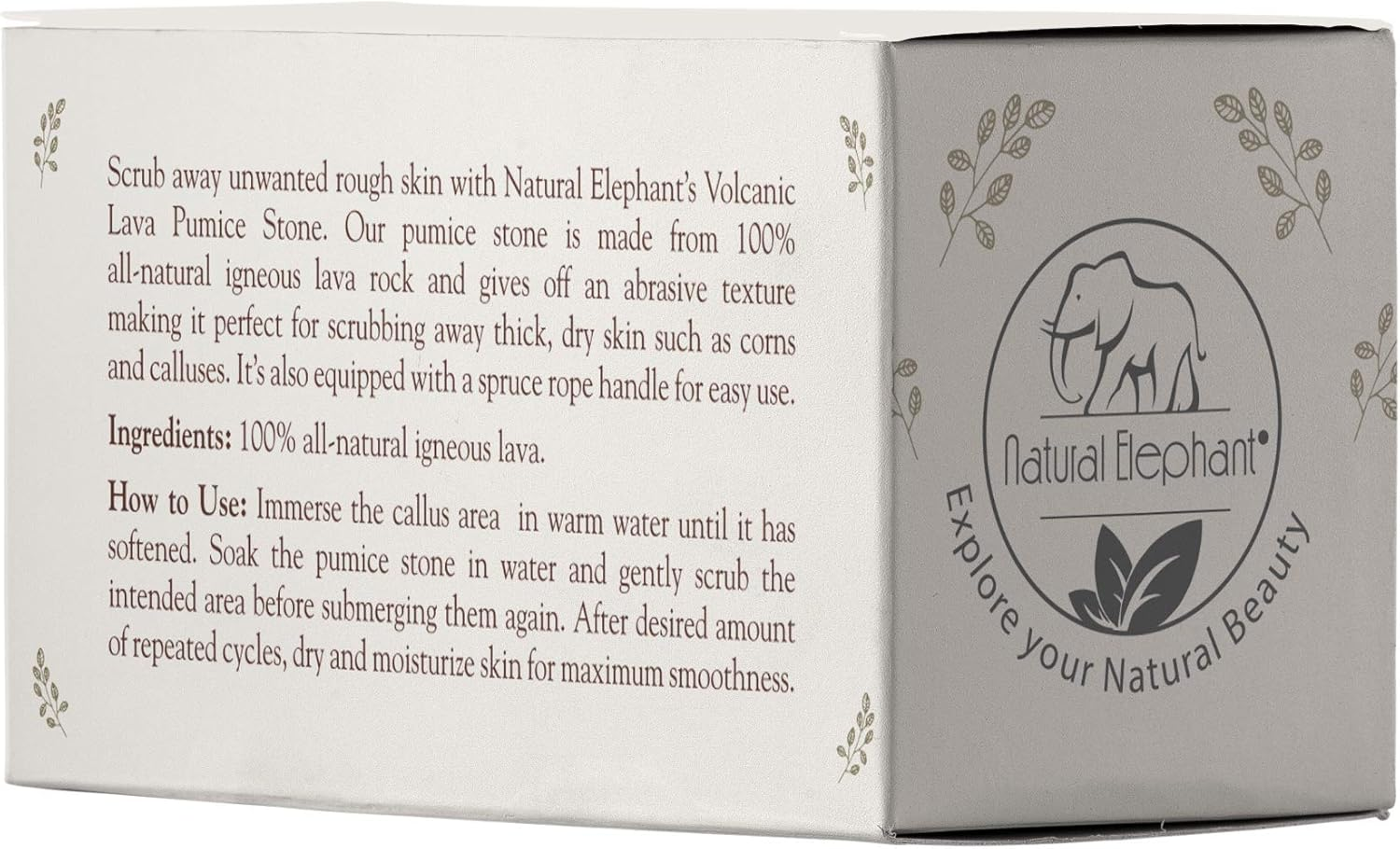 Natural Elephant Natural Volcanic Lava Pumice Stone Callus and Foot Pedicure Rock Scrub Packs (Single Pumice Stone) image number 2