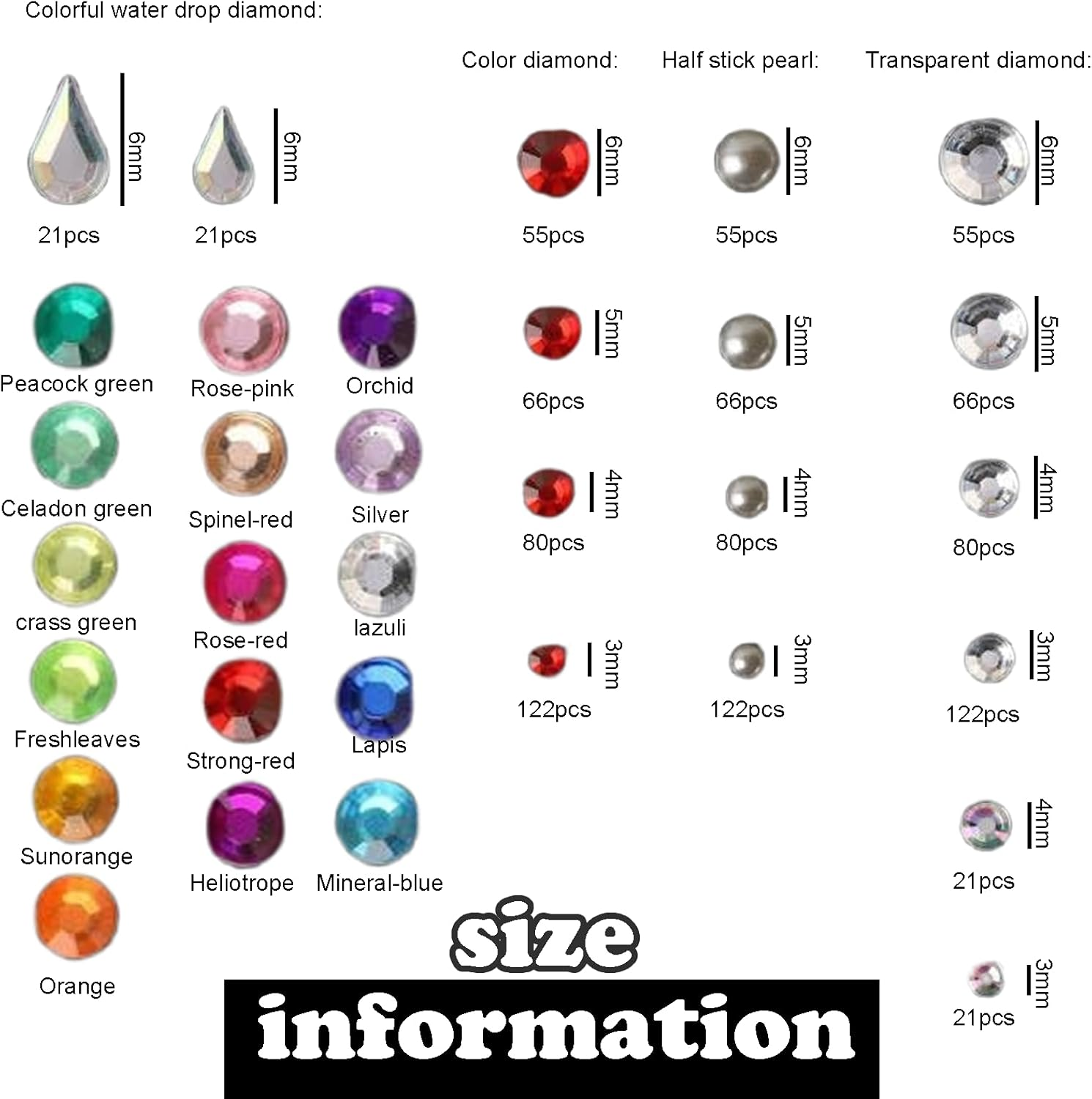 Rylaxzon Face Gems and Pearl Stickers for Makeup &ndash; Self Adhesive Rhinestone Stickers& Gem Stickers for Face, Eyes, Nails, Hair, Body Art, Festival, Crafts image number 6