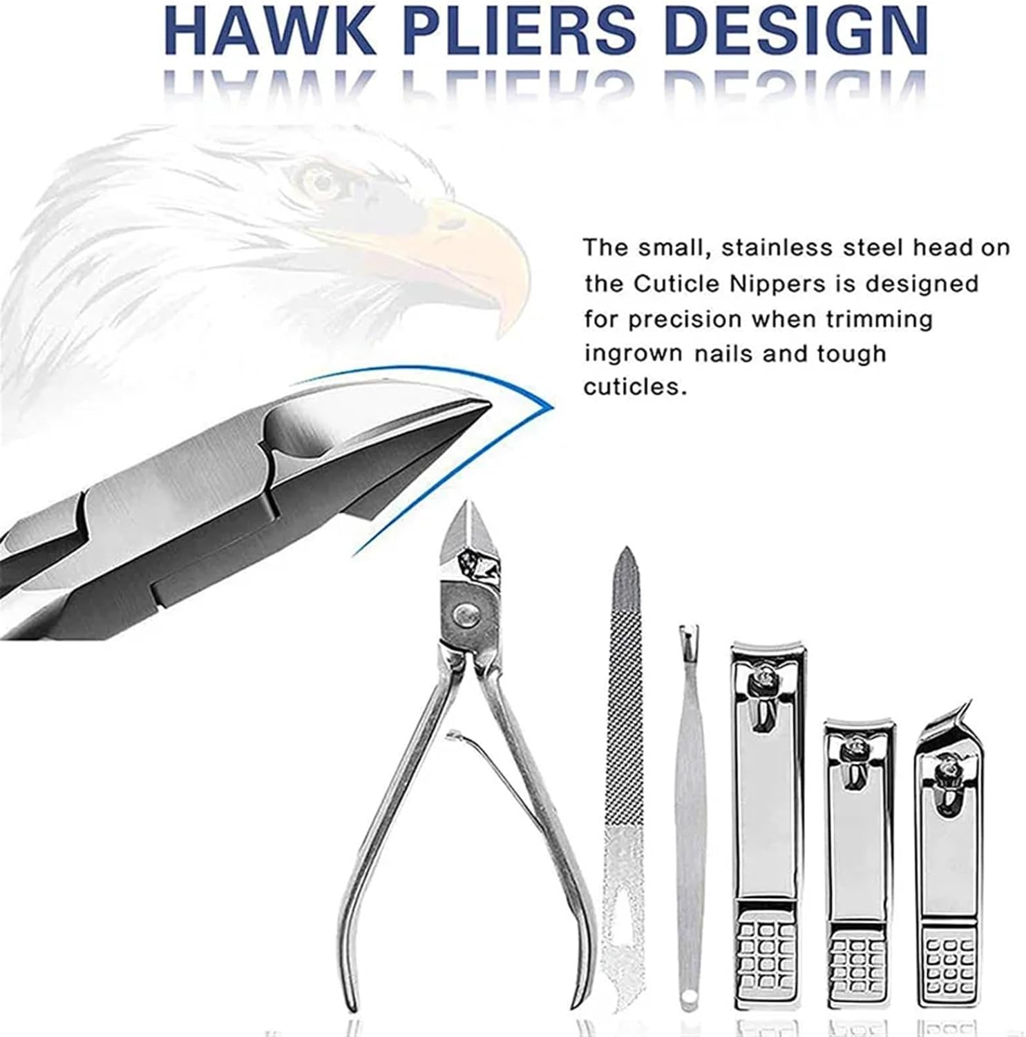 Tools 19Pcs/Set Manicure Kit Nail Clippers Set Stainless Steel Professional Grooming Kits Nail Care Tools with Luxurious Travel Case Professional(Gold) image number 4