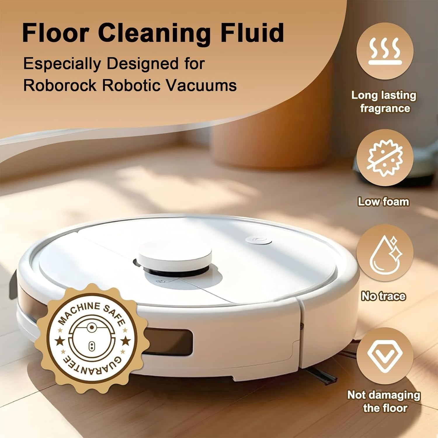 3 Bottle Floor Cleaning Solution for All Roborock Mopping Robots (S7,S8,Qrevo,Q7,Q8 Series), Floor Cleaner Liquid to Deep Clean Multiple Hard Floors, Kid & Pet-Friendly Robot Vacuum Cleaning Solution