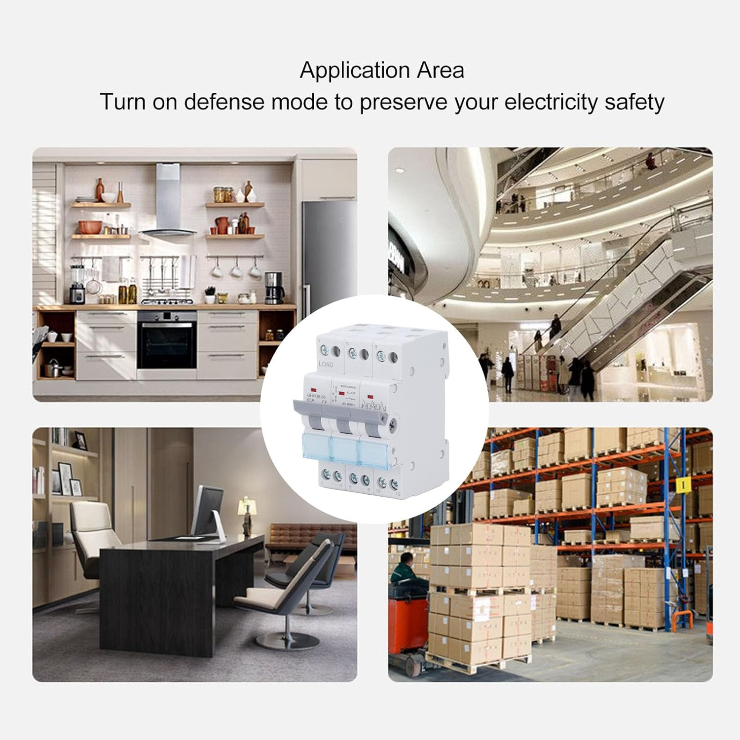 Power Transfer Isolation Switch, Manual Conversion Switch 63A 400V with Overload and Short Circuit Guard, 45Mm Cutout Front Face Mounting image number 1