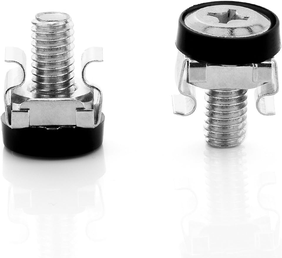 Deleycon M6 Cage Nuts Screws Set for Network Cabinets - Set of 20 Patch Panel Racks Server Enclosure 19 Inch 10 Inch Mounting Kit Steel - Silver image number 2